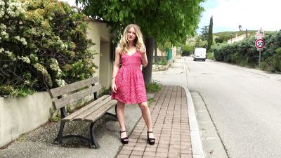 Sally, a young 18-year-old blonde, is patiently waiting to be fucked by our guy!
